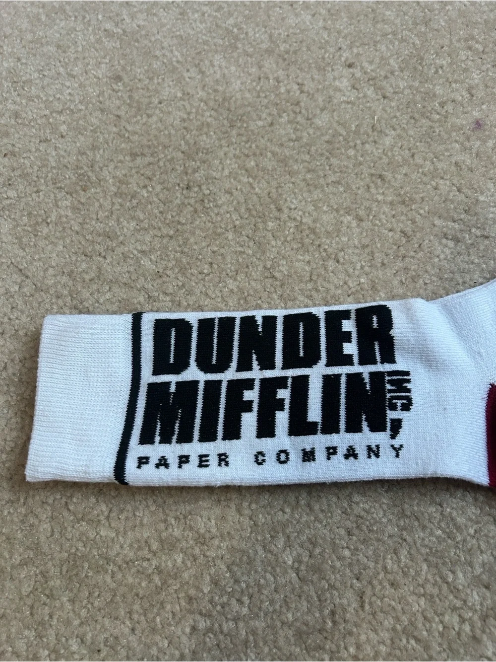 The Office Dunder Mifflin White Socks